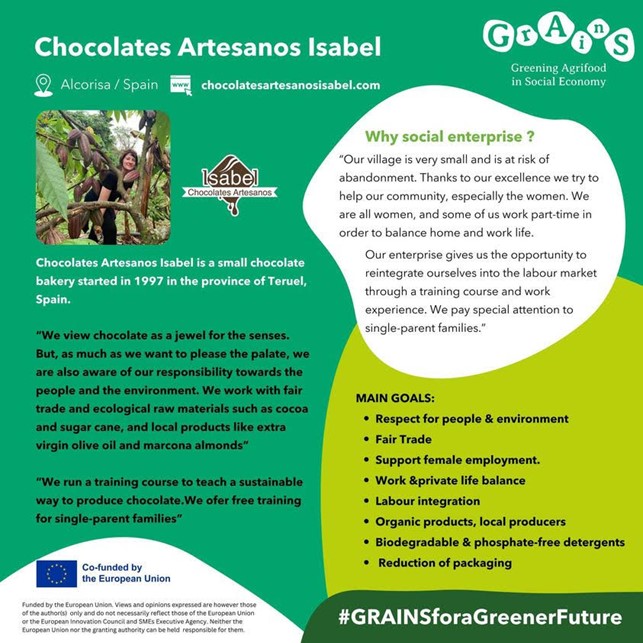 GRAINS Chocolates Artesanos Isabel Un esempio stimolante di economia sociale nel settore agroalimentare